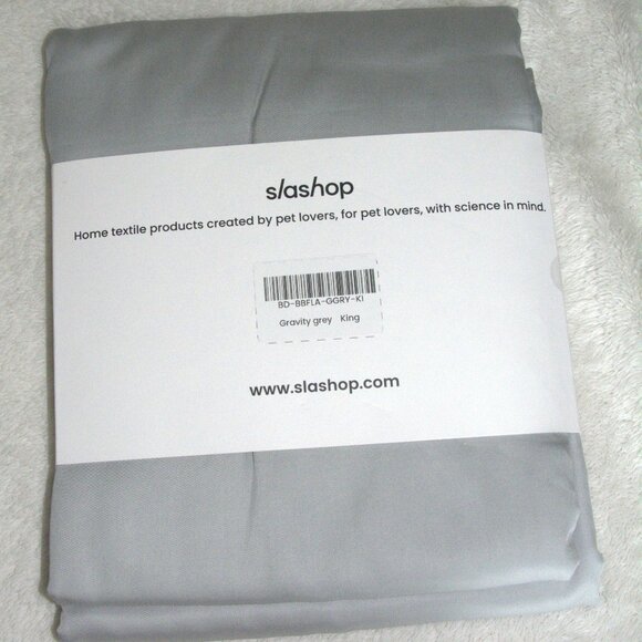 Slashop Bamboo Flat Sheet Pet Hair Repellent King/Cal King/Gravity Grey - Picture 2 of 4